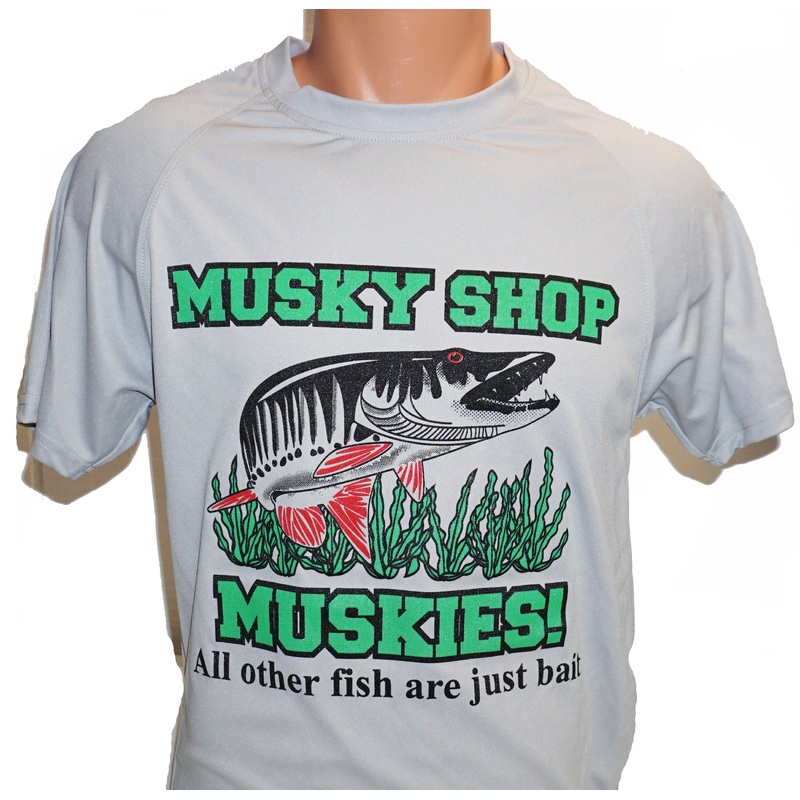 Musky Shop Basic Training Crew T-Shirt All Other Fish Light Gray