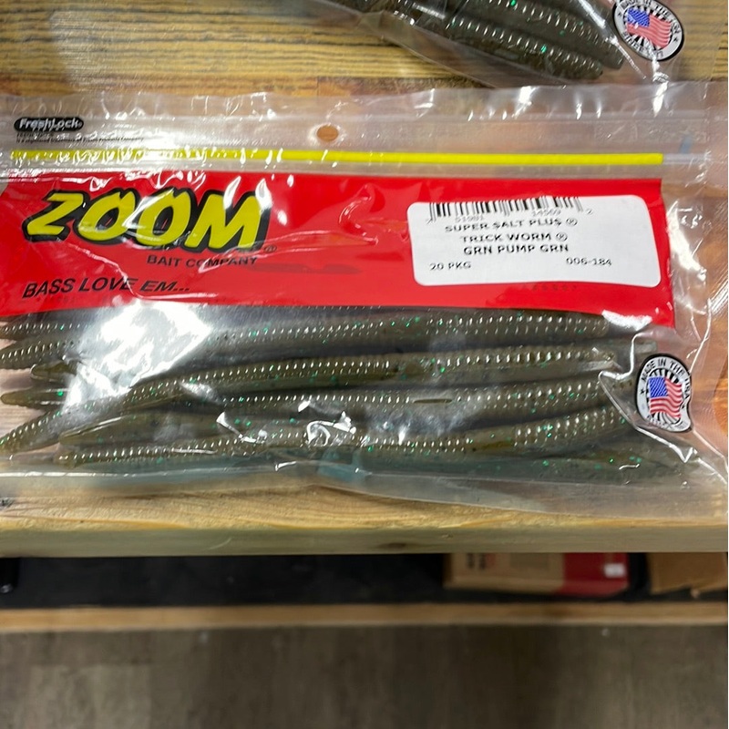 Zoom Trick Worm – Green Pumpkin Green