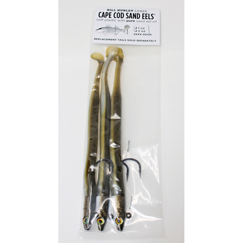 Bill Hurley Cape Cod Sand Eels – 7″ Paddletail Sand Eel – 3 Pack