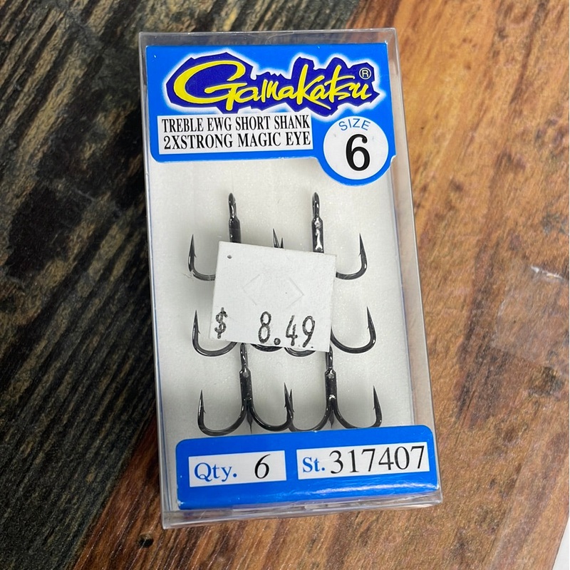 Gamakatsu Size 6 Treble Hooks