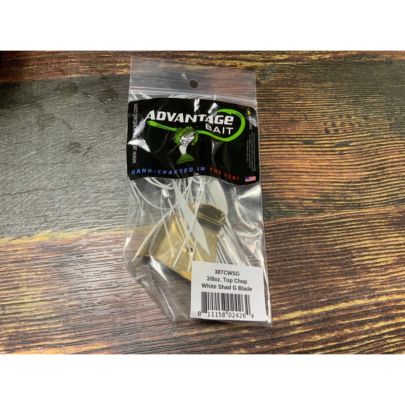 Advantage Top Chop Buzz Bait 3/8 oz. Gold White Shad
