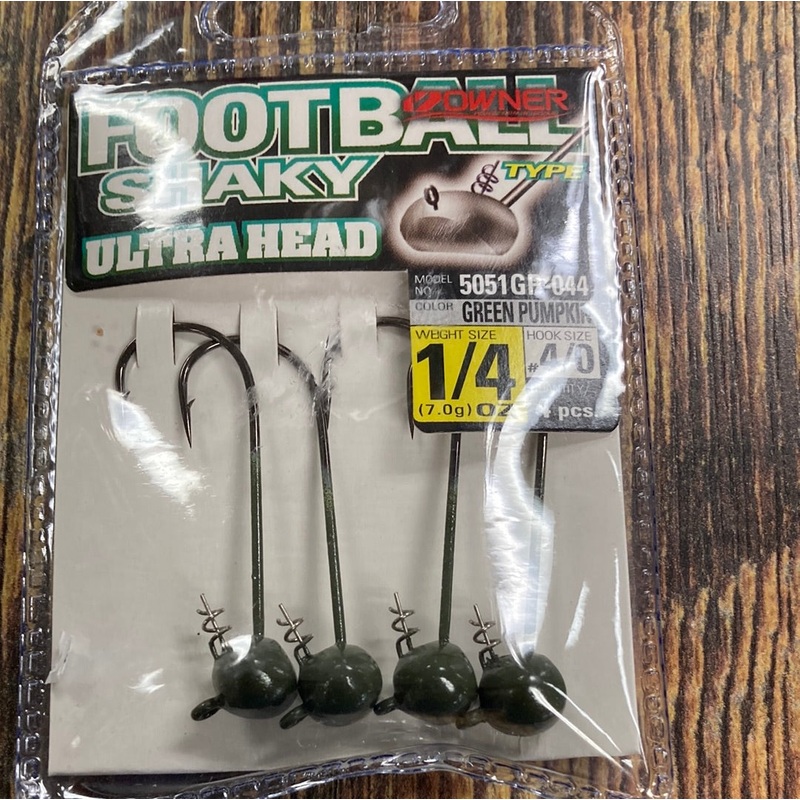 Owner Football Ultra Shaky Head 1/4 oz. 4/0 Chrome Black