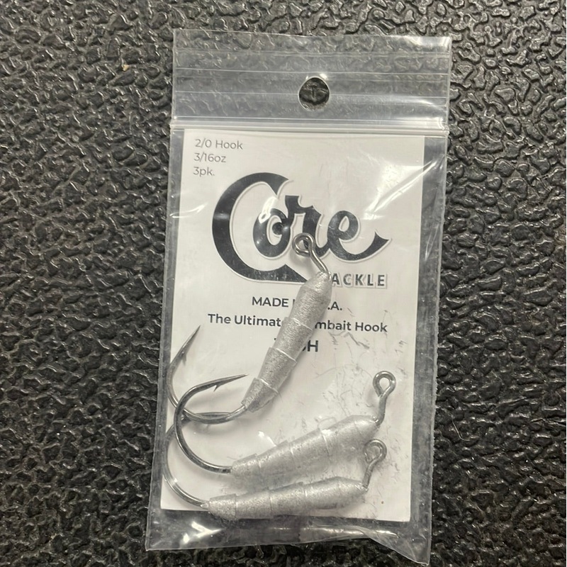 Core Tackle Tush 2/0 Hook 3/16 oz 3pk