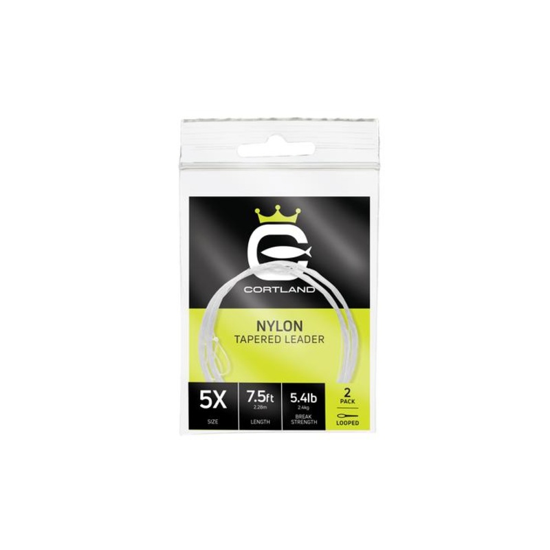 Cortland 4X 7.5ft Nylon Tapered Leader-2 Pack