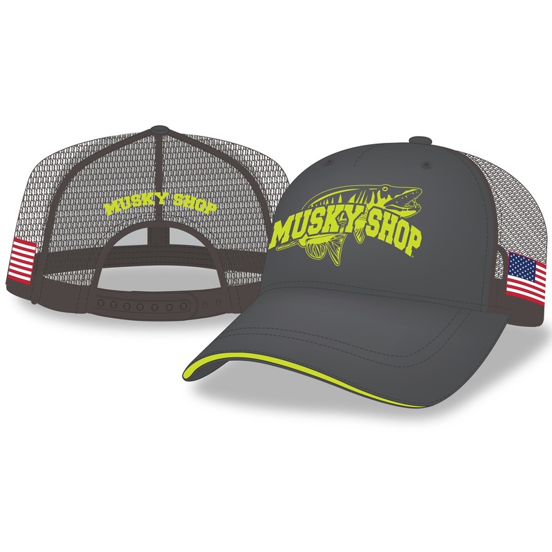 Musky Shop Gray Chart US Flag Mesh Cap