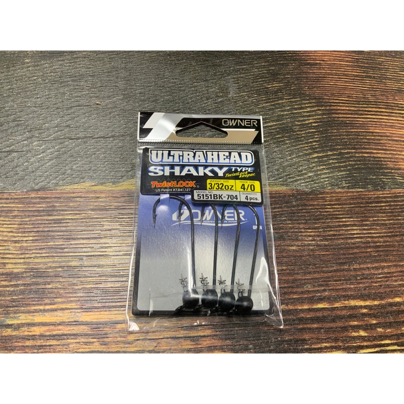 Owner Shaky Head 3/32 oz. 4/0 Matte Black