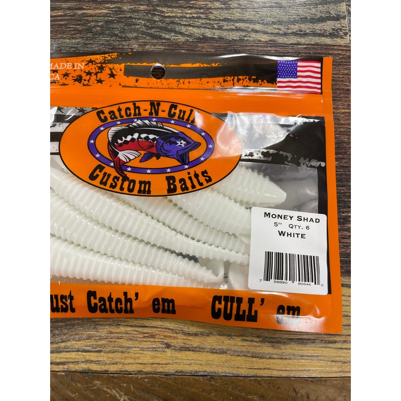 Catch-N-Cull Custom Baits Money Shad White 5