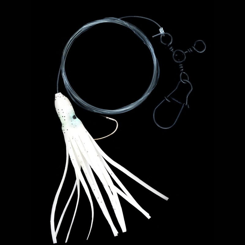 Jigging World 4″ Squid 3-Way Fluke Rigs w/ Sinker Snap