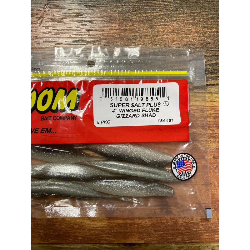 Zoom Winged Fluke 4″ Gizzard Shad