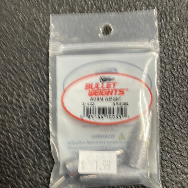 Bullet Weights Worm Weight 3/4 oz. Natural