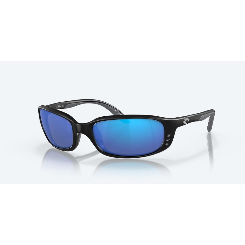 Costa Brine Matte Black Frame With Mirror Blue Lens 580G Polarized Sunglasses