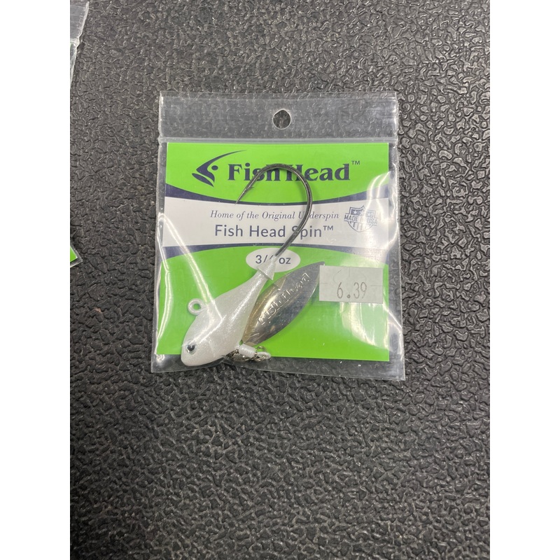 Fish Head Spin  3/8 oz. Pearl White
