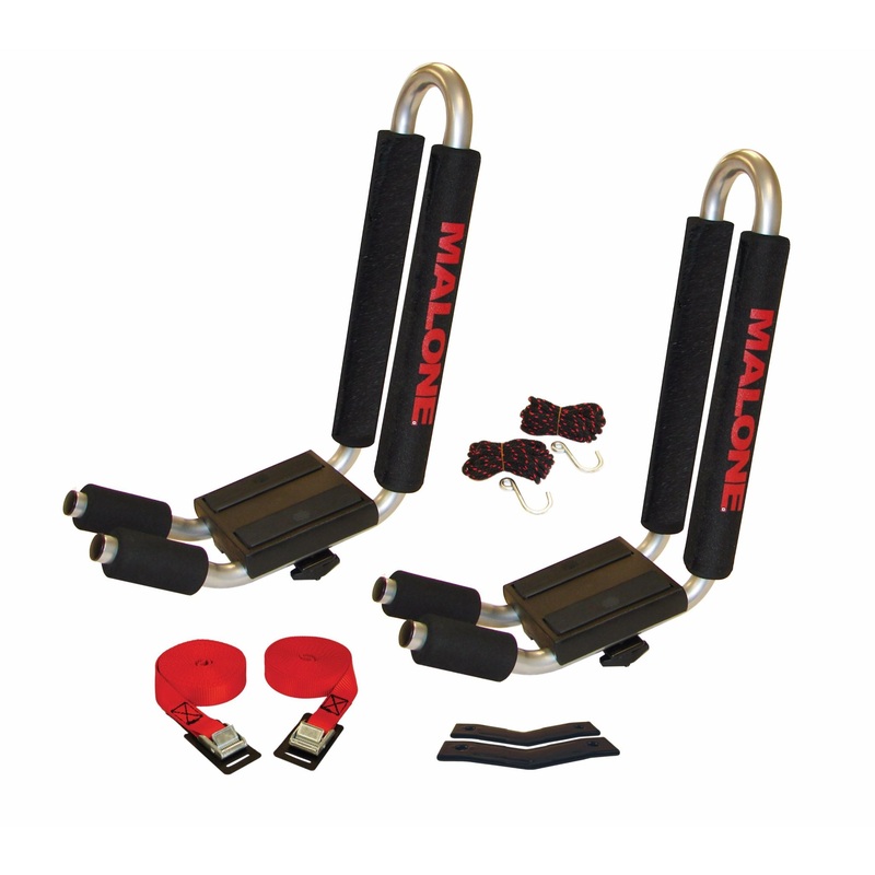 Malone J-Pro2 Kayak Carrier with Tie-Downs, J-Style, Fixed Arms, Side Loading