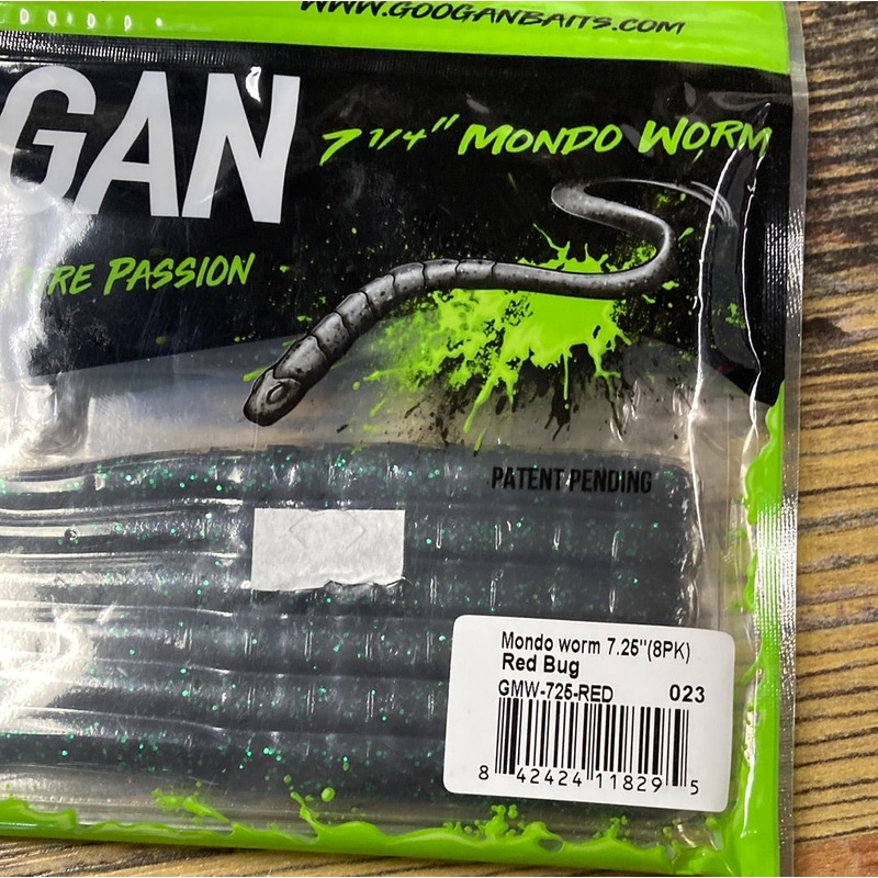 Googan  Mondo Worm 7.25 Red Bug