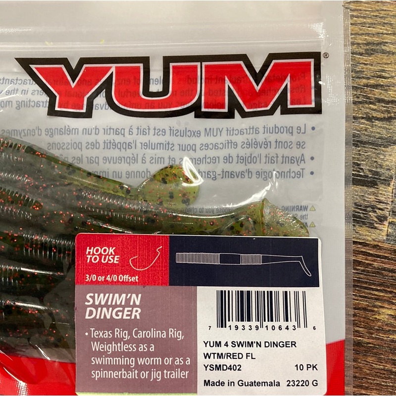 Yum 4 SwimN Dinger – Watermelon Red Flake