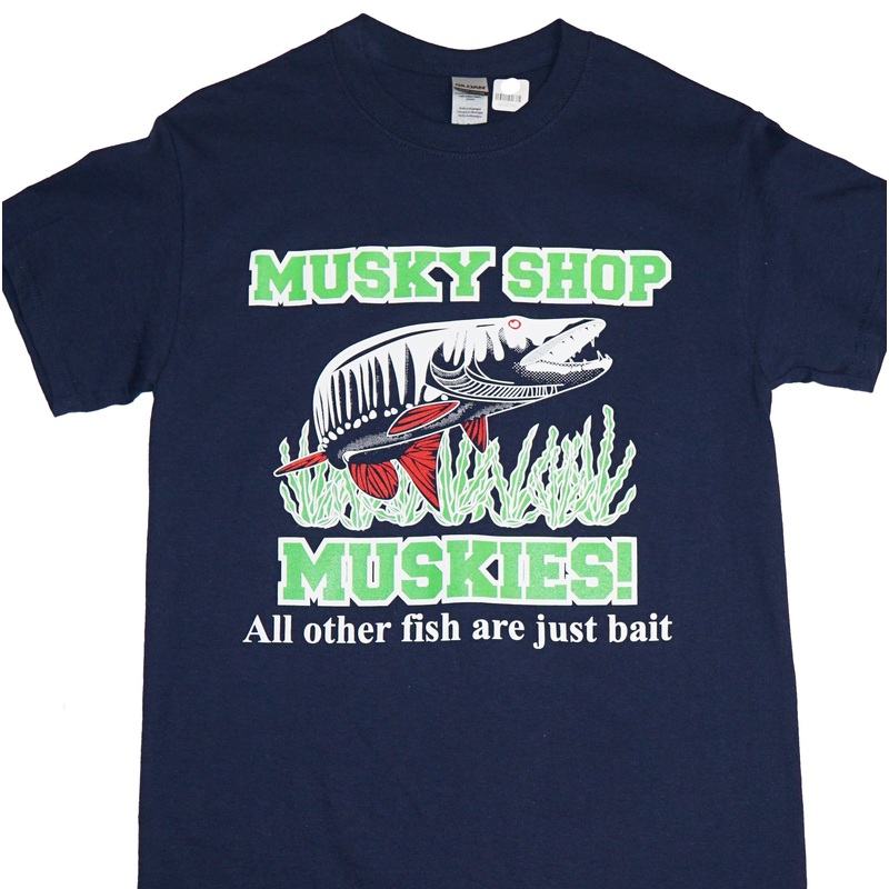 Musky Shop All Other Fish Cotton Short T-Shirt Navy