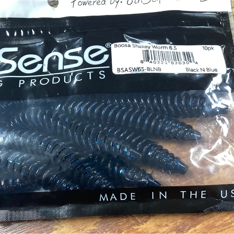 6th Sense Boosa Shakey Worm 6.5″ Black N Blue