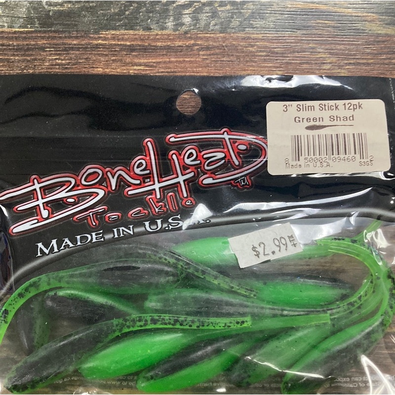 Bone Head Slim Stick 3″ Green Shad