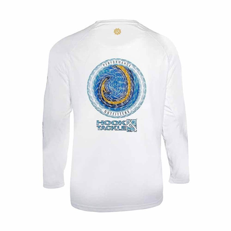 Hook & Tackle White Hooked L/S UV Crew Fishing Shirt