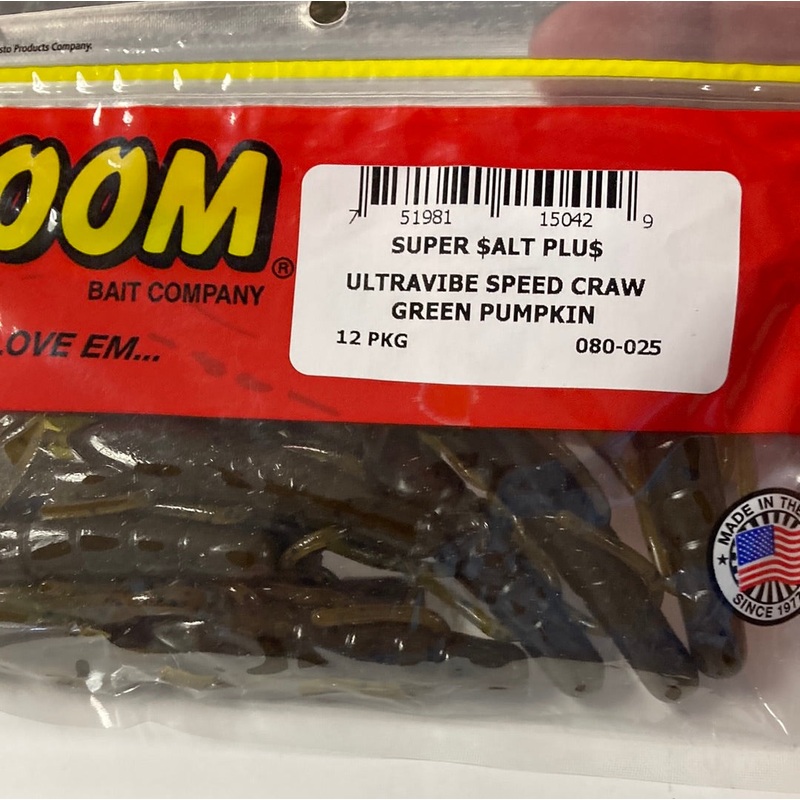 Zoom U-V Speed Craw – Green Pumpkin