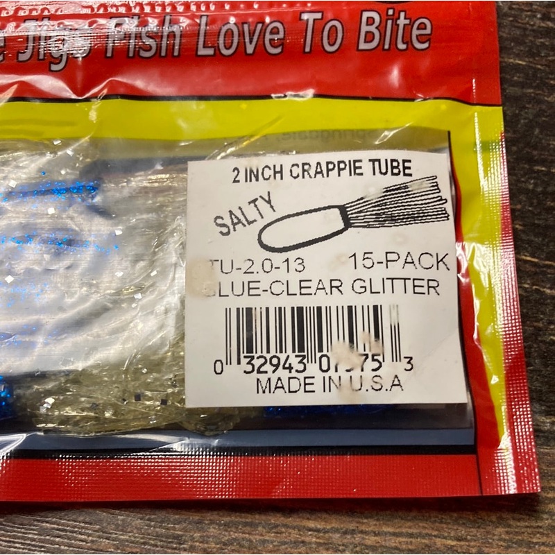 Arkie 2 Crappie Tube Blue Clear Glitter