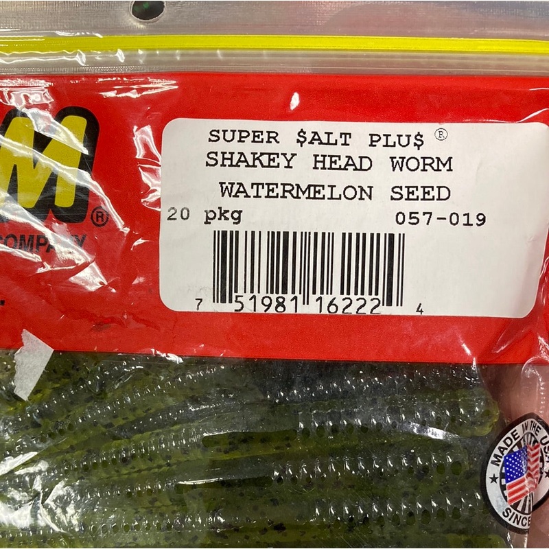 Zoom Shakey Head Worm – Watermelon Seed