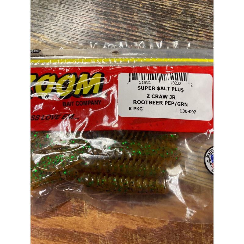 Zoom Z Craw Jr – Rootbeer Pepper Green