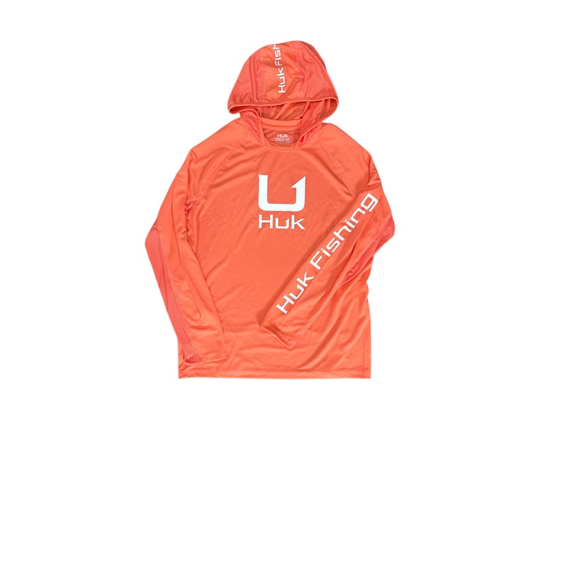 HUK Icon LS Hoodie Coral Large
