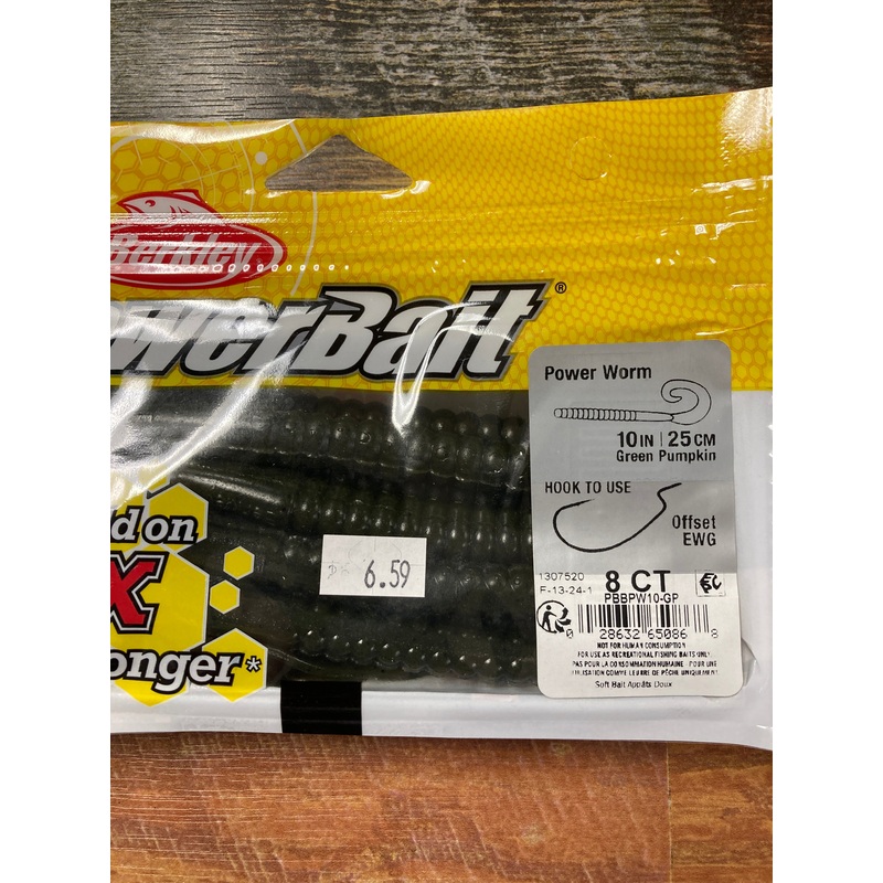 Berkley Power Worm 10″ Green Pumpkin