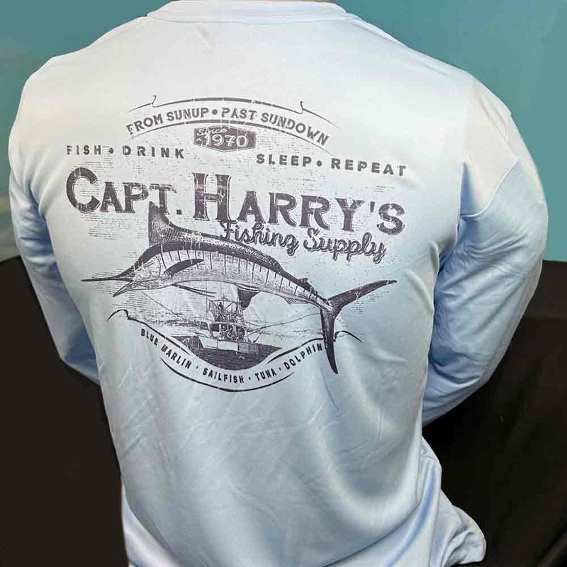 Capt Harry’s Sky Blue Burly Marlin L/S Performance Shirt