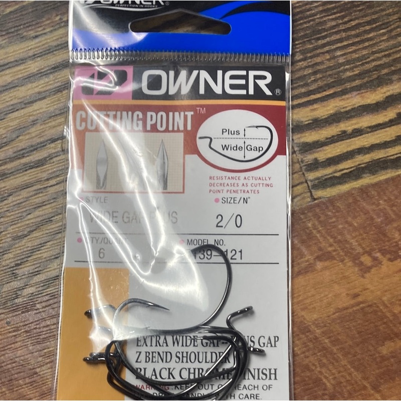Owner Wide Gap Plus Cutting Point 2/0 Chrome Black