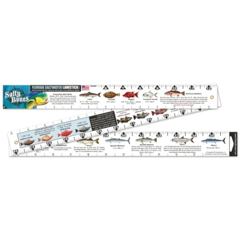 Salty Bones Florida Saltwater Folding Fishing Ruler