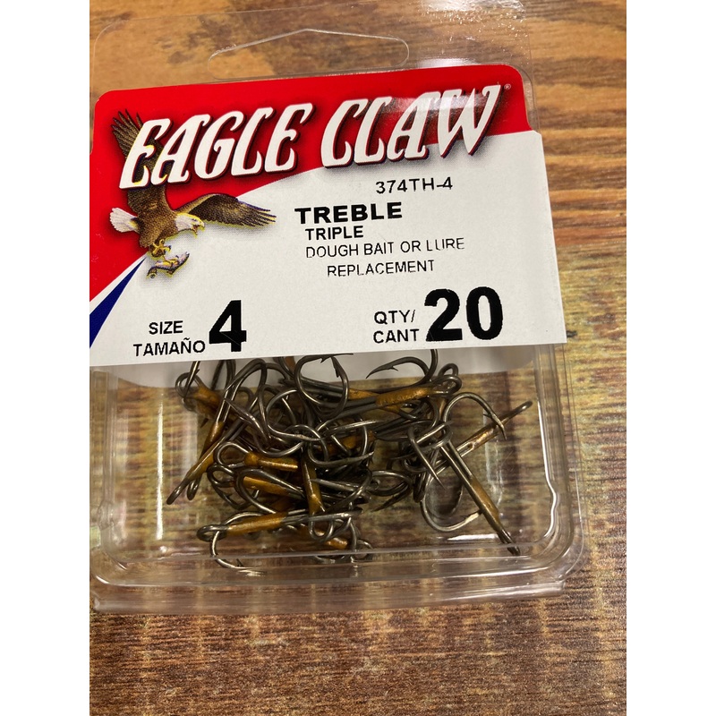 Eagle Claw Treble Hooks 2X – #4